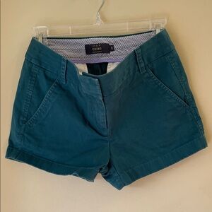 J. Crew Dark Teal Chino Shorts Size 00
